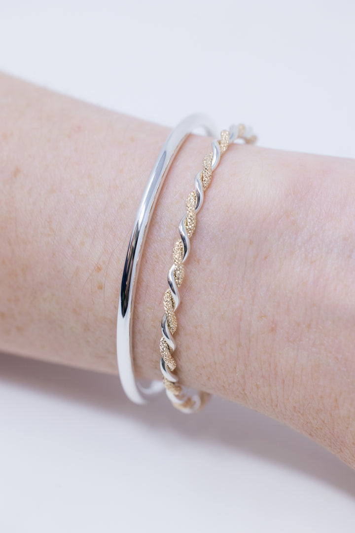 Stackable Bangle Cuff Bracelet Mixed Metals by Anna Shae Jewelry in Lexington, Kentucky