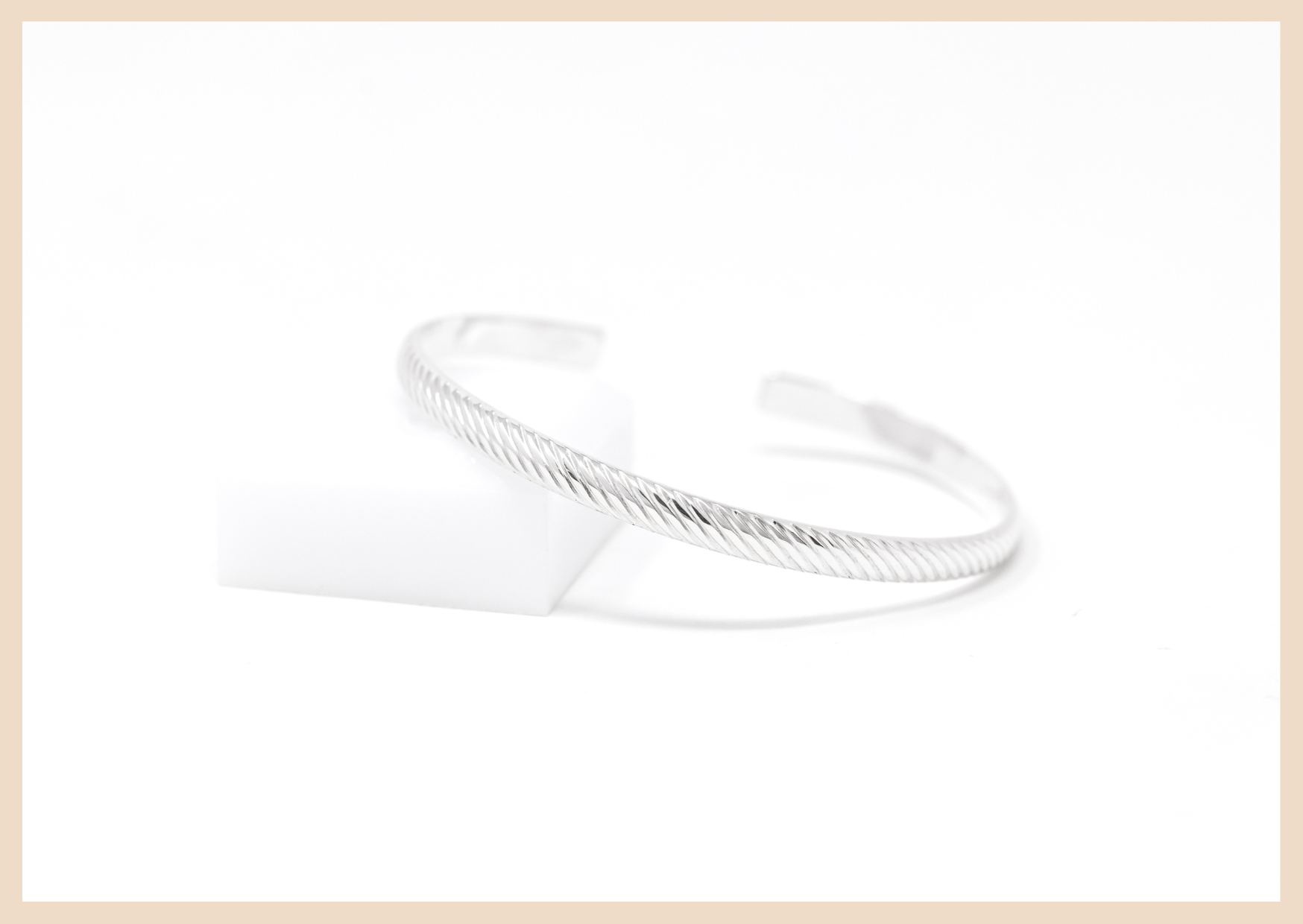 Handmade Vintage Twist Cuff Bracelet For Men – Adjustable Open Design, Silver