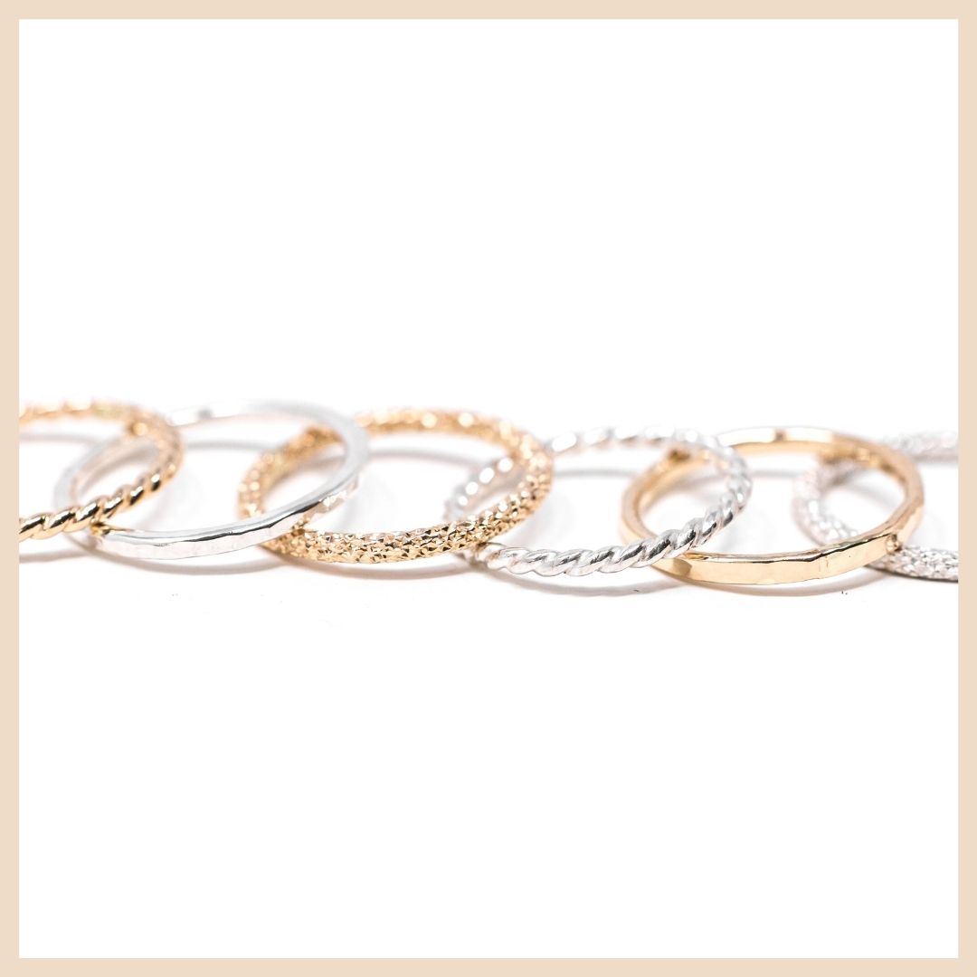 Gold Filled and Sterling Silver Stack Rings. Based in Lexington, Kentucky