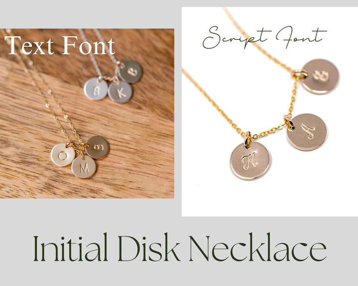 Initial Disk Sterling Silver Necklace