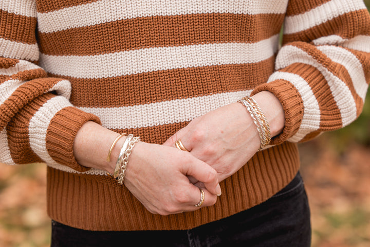 Ethereal Twist Gold Bangle Cuff Bracelet