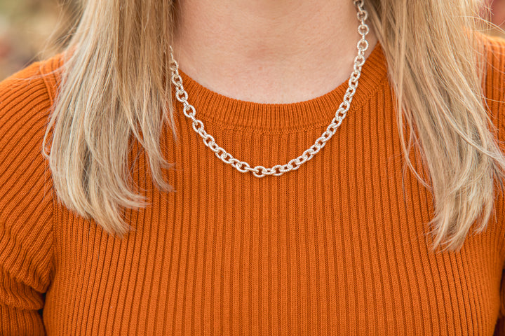 Silver Twist Luxe Chain Necklace