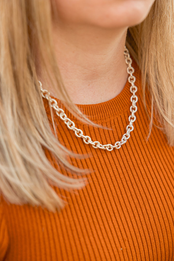 Silver Twist Luxe Chain Necklace