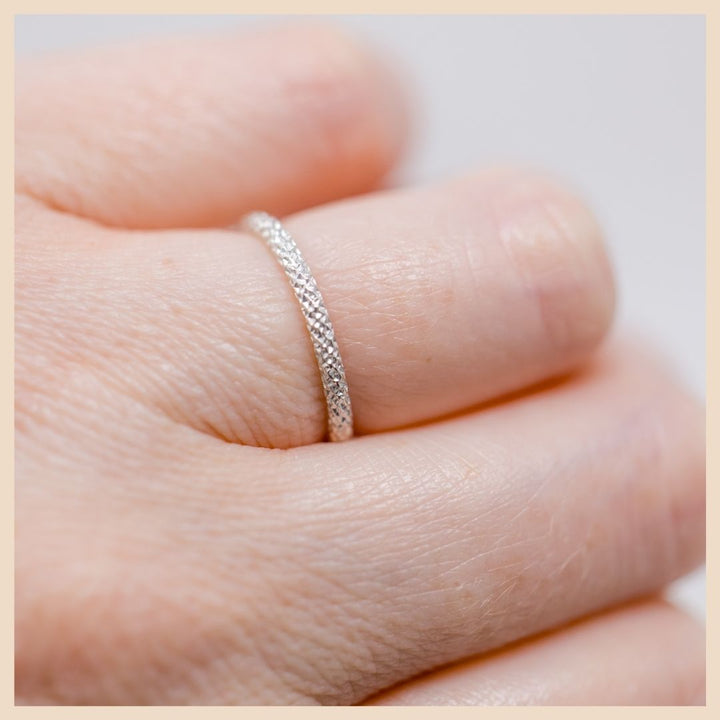 Sparkly Sterling Silver Stack Rings 