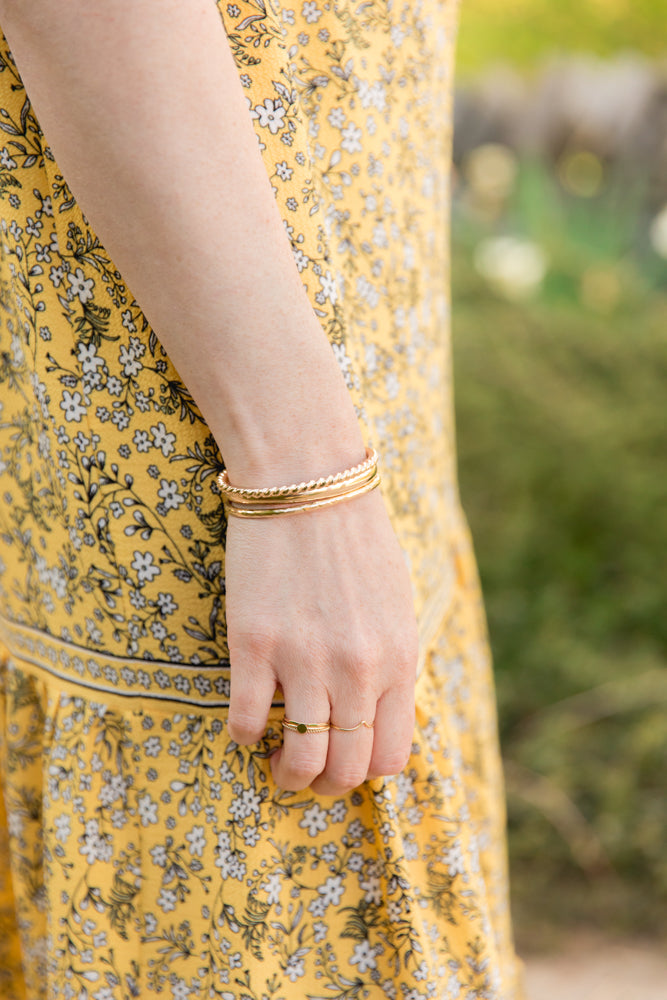 minimalistic gold stack rings by Anna Shae Jewelry in Lexington, Kentucky 