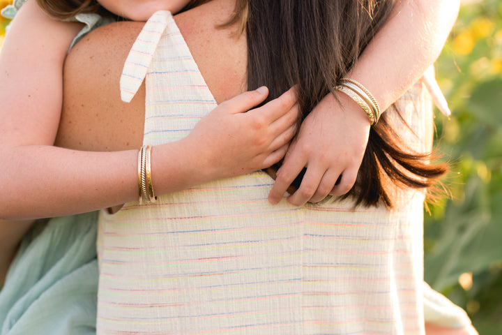 Mommy and Me matching bangle cuff bracelets by Anna Shae Jewelry located in Lexington, Kentucky
