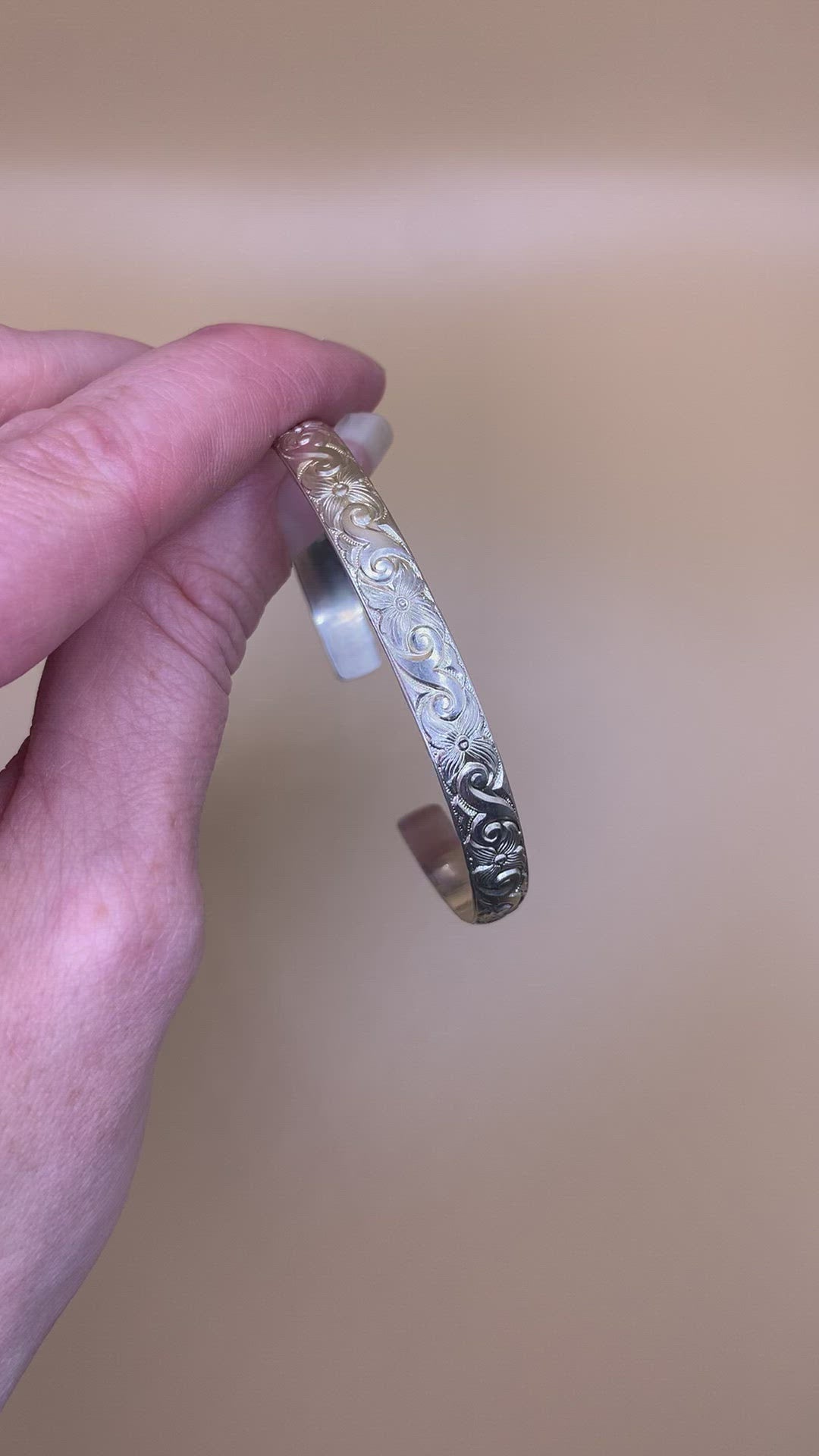 Meadow Sterling Silver Bangle Cuff Bracelet