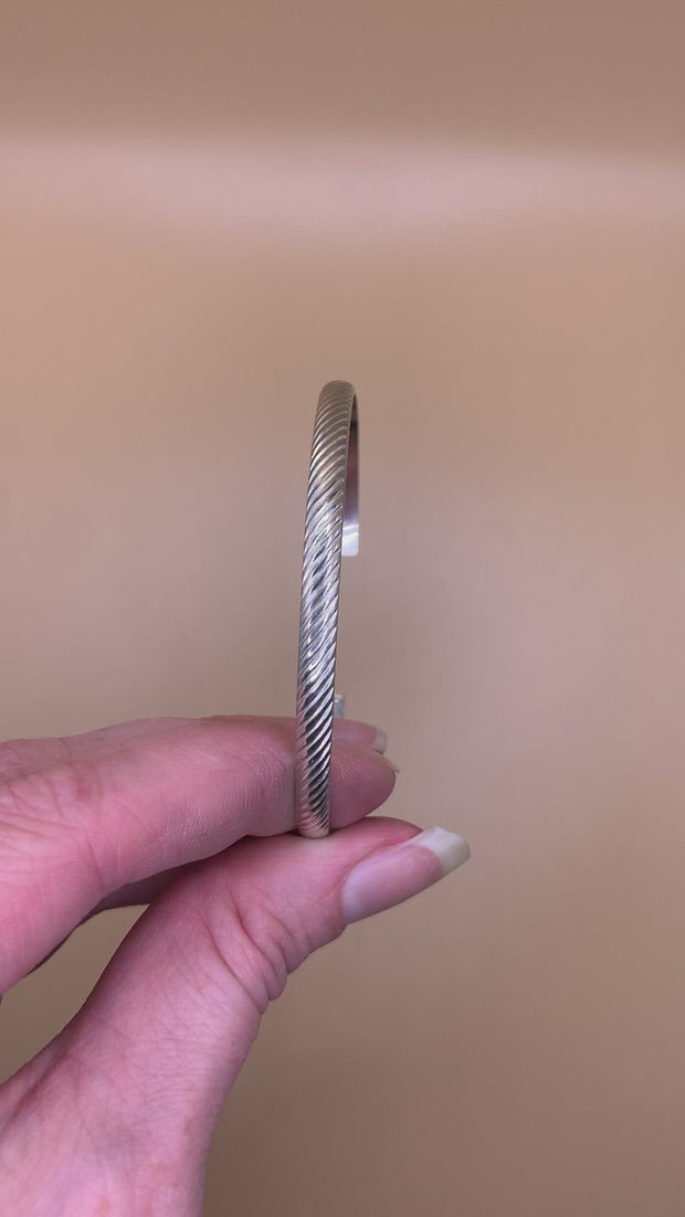 Oasis Sterling Silver Bangle Cuff Bracelet – Anna Shae Jewelry