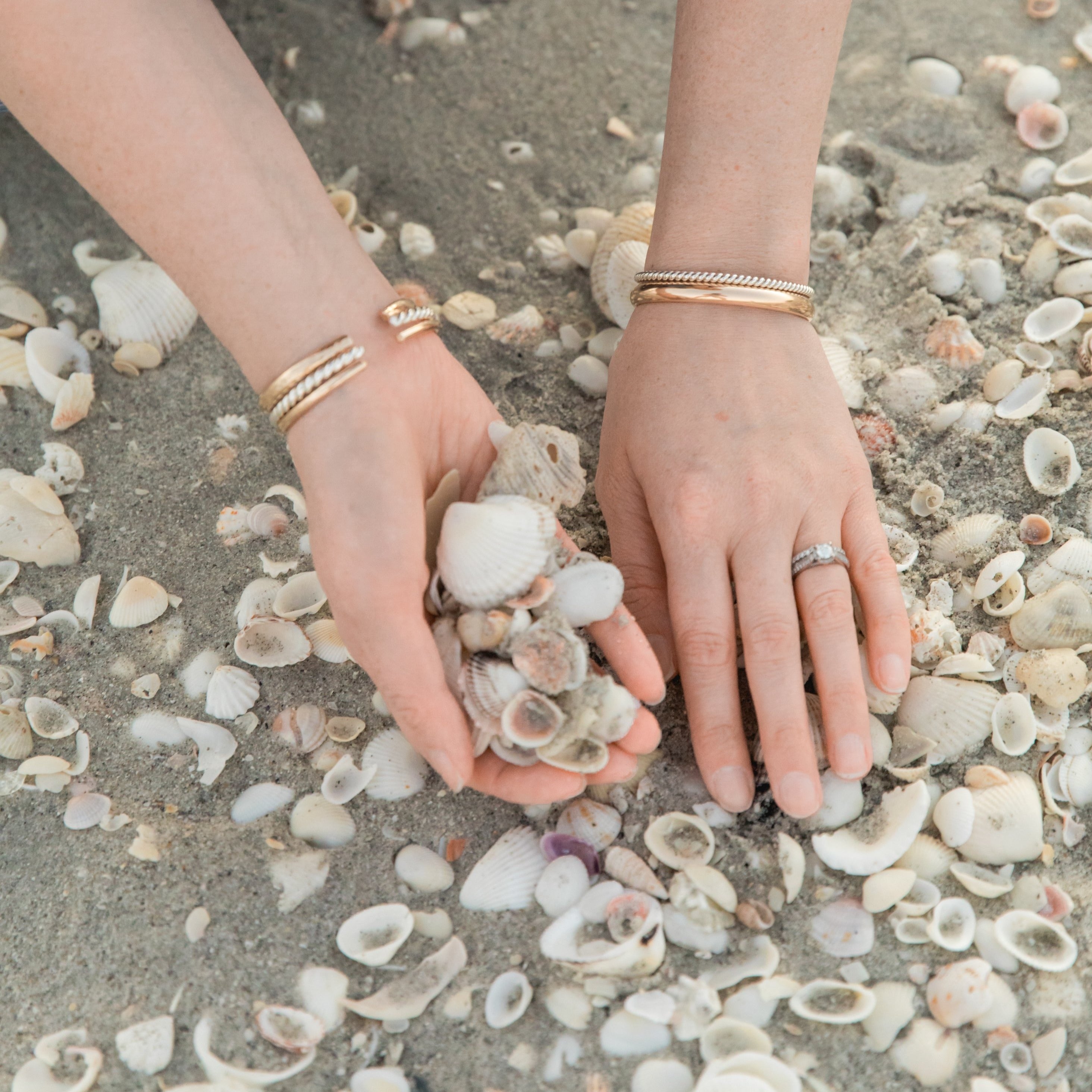 Bold Gold and Sterling Handmade good Bracelet