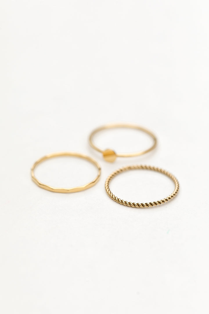 Golf Twisted, Faceted, and disk minimalistic stack rings by Anna Shae Jewelry in Lexington, Kentucky 