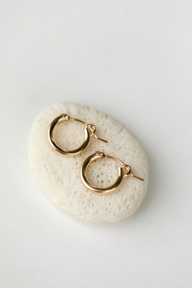 13mm small gold hoops by Anna Shae Jewelry in Lexington, Kentucky 