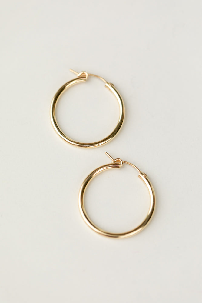 28.4 mm gold filled hoops by Anna Shae Jewelry in Lexington, Kentucky 