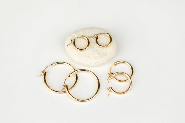 Gold earring hoop gifts in Lexington, Kentucky by Anna Shae Jewelry 