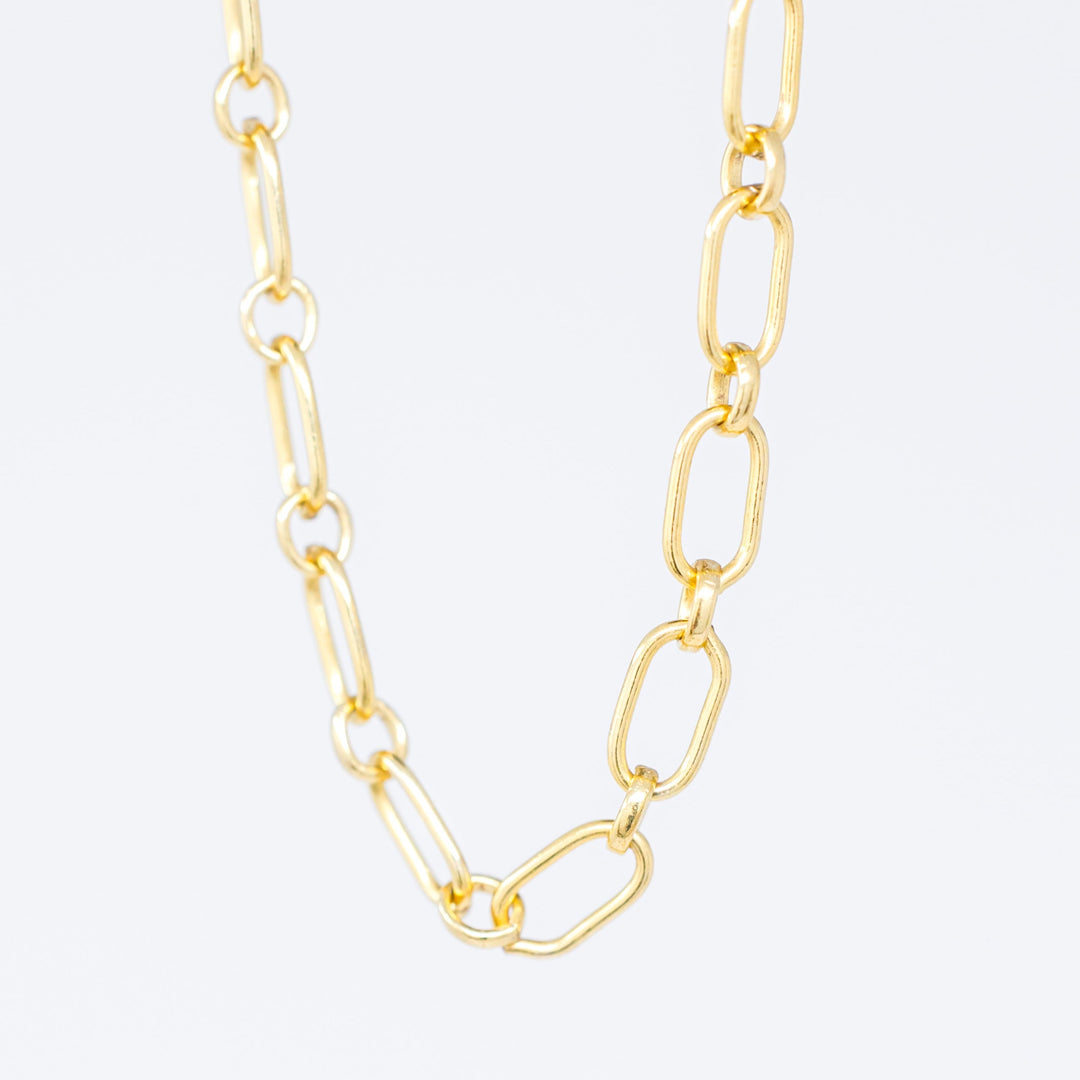 Gold Lily Chain Link Necklace