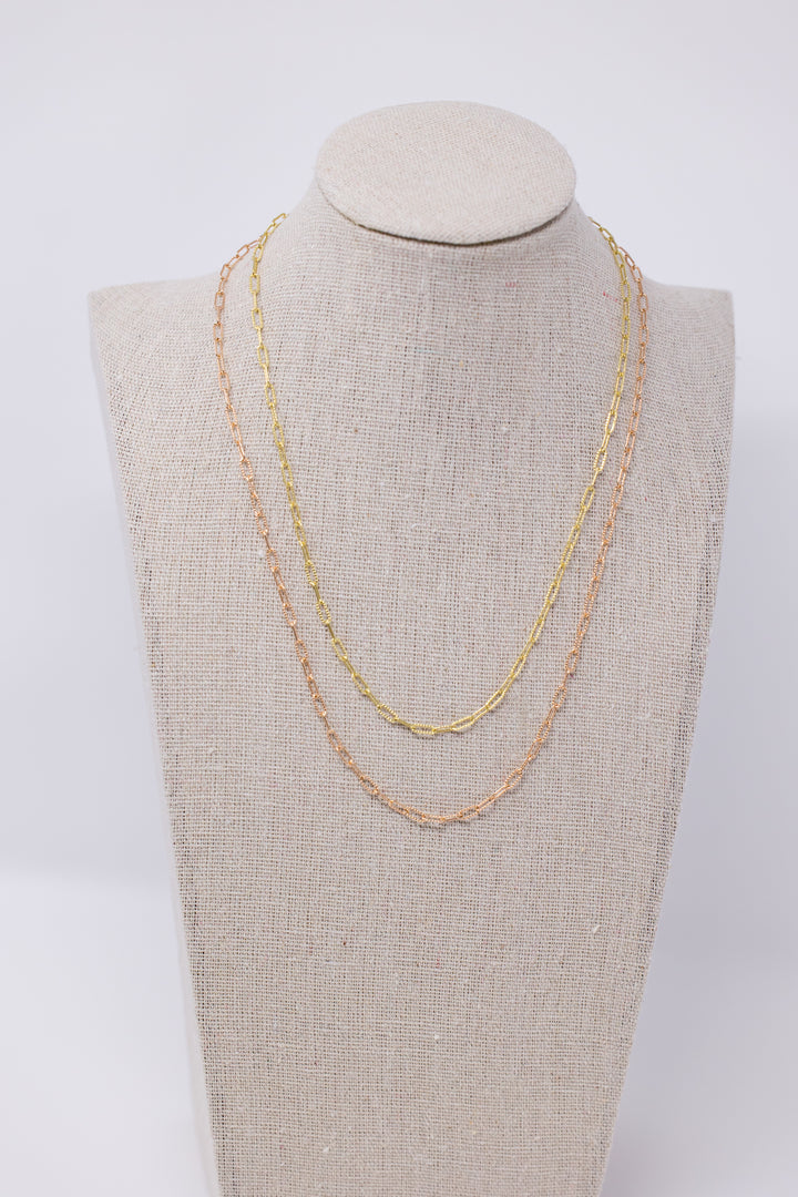 Gold Twist Paperclip Necklace
