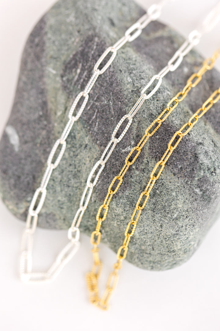 Oval sterling silver and gold filled chain necklaces by Anna Shae Jewelry in Lexington, Kentucky