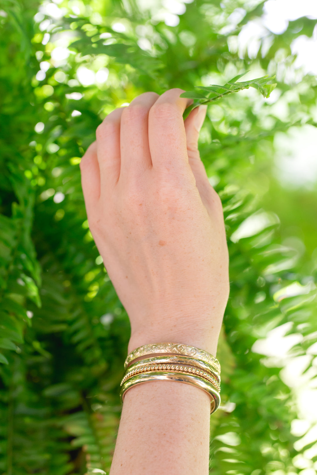 Meadow Gold Bangle Cuff Bracelet