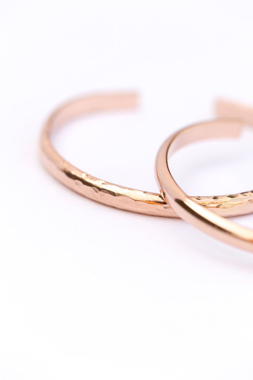 Wanderlust Hammered Rose Gold Bangle Cuff Bracelet – Anna Shae Jewelry