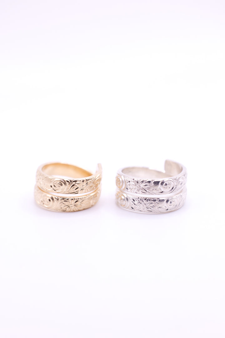 Gold and Silver handmade wrap rings by a Jeweler Anna Shae Jewelry in Lexington, Kentucky