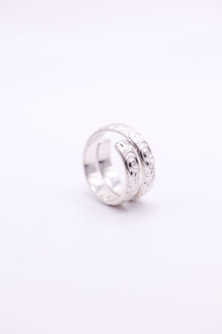 Sterling Silver Floral Wrap Ring in Lexington, Kentucky by Anna Shae Jewelry 