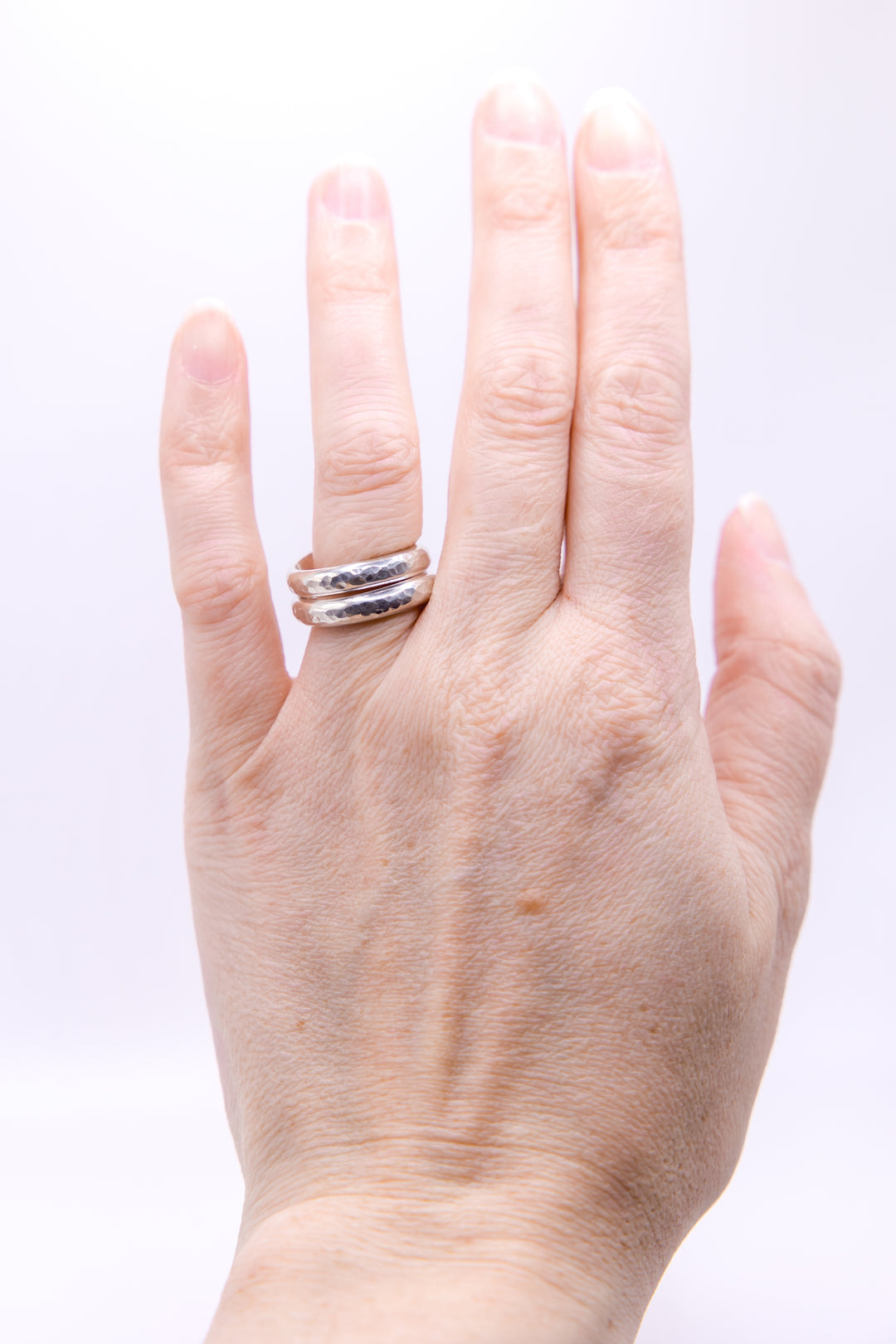 Silver hammered ring in Lexington, Kentucky by Anna Shae Jewelry 